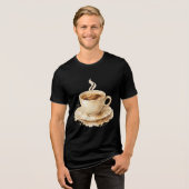 Aquarell-Kaffeetasse Tri-Blend Shirt (Vorderseite voll)