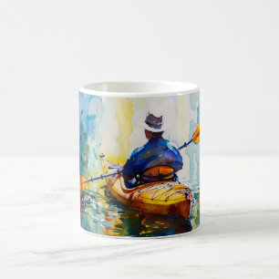 Aquarell-Kajak-Malerei Kaffeetasse