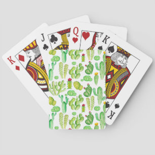 Aquarell-Kakteen Spielkarten