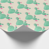Aquarell-Kaktus-Brautparty Geschenkpapier (Ecke)
