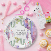 Aquarell-Kaktus-Fiesta personalisiert Pappteller (Party)