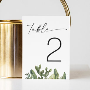 Aquarell-Kaktus-Hochzeit   Elegante moderne Wüste Tischnummer