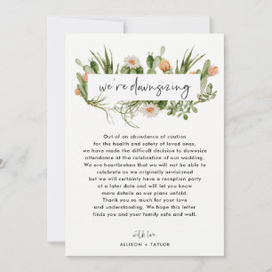 Aquarell-Kaktus Kleinere Hochzeitsupdate Downsizin Einladung