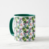 Aquarell-Kaktus-Kunst-Muster Tasse (Vorderseite Links)