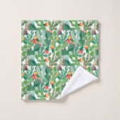 Aquarell-Kaktus-Muster Badhandtuch Set (Waschlappen)