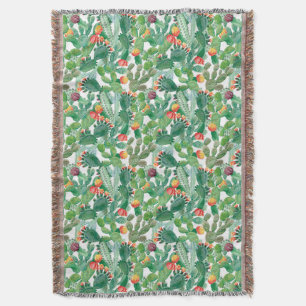 Aquarell-Kaktus-Muster Decke