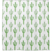 Aquarell-Kaktus-Muster Duschvorhang (Vorderseite)