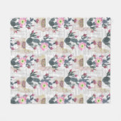 Aquarell-Kaktus-Muster Fleecedecke (Vorderseite (Horizontal))