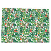 Aquarell-Kaktus-Muster Große Geschenktüte (Rückseite)