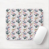 Aquarell-Kaktus-Muster Mousepad (Mit Mouse)