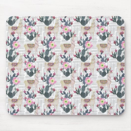 Aquarell-Kaktus-Muster Mousepad (Vorne)