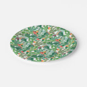 Aquarell-Kaktus-Muster Pappteller (Schrägansicht)