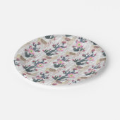 Aquarell-Kaktus-Muster Pappteller (Schrägansicht)