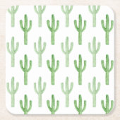 Aquarell-Kaktus-Muster Rechteckiger Pappuntersetzer (Vorderseite)