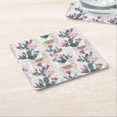 Aquarell-Kaktus-Muster Rechteckiger Pappuntersetzer (angewinkelt)