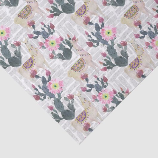 Aquarell-Kaktus-Muster Seidenpapier (Ausschnitt)