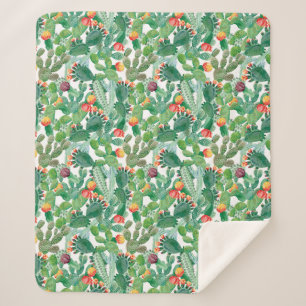 Aquarell-Kaktus-Muster Sherpadecke