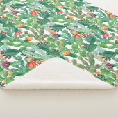 Aquarell-Kaktus-Muster Sherpadecke (3/4)