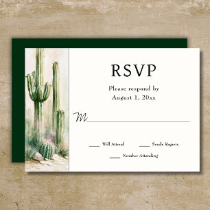 Aquarell-Kaktus Südwestliche Wüstenhochzeit RSVP Karte