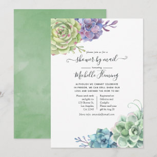 Aquarell-Kaktus-Sukkulenten-Baby-Shower per Post Einladung