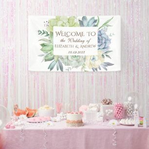 Aquarell Kaktus Sukkulenten Hochzeit Banner