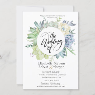 Aquarell Kaktus Sukkulenten Hochzeitseinladung Einladung