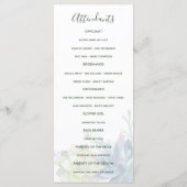 Aquarell-Kaktus-Sukkulenten-Hochzeitsprogramm Programm (Rückseite)
