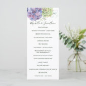Aquarell-Kaktus-Sukkulenten-Hochzeitsprogramm Programm (Stehend Vorderseite)