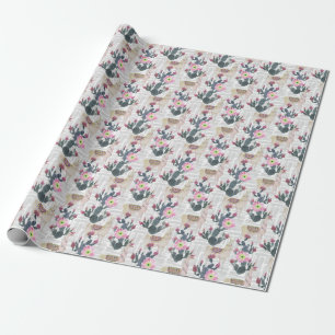 Aquarell-Kaktusmuster Geschenkpapier