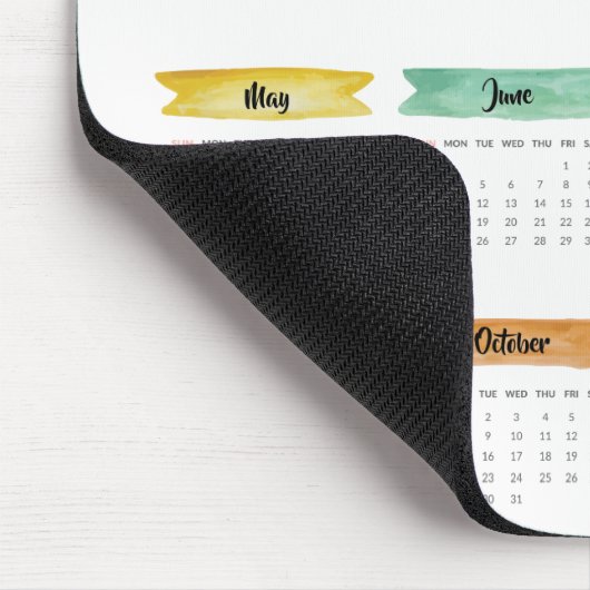 Aquarell-Kalender 2018 | Mousepad (Ecke)
