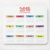 Aquarell-Kalender 2018 | Mousepad (Vorne)
