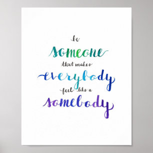Aquarell-Kalligraphie-Zitat Poster