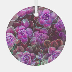 Aquarell-Kamelie, florales Hochzeitsdesign Ornament Aus Glas