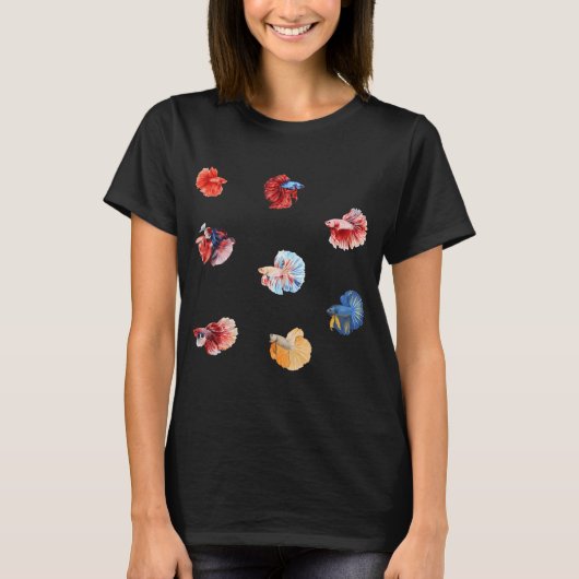 Aquarell Kampffische T-Shirt (Vorderseite)