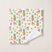 Aquarell-kandierte Frucht-Muster Badhandtuch Set (Waschlappen)