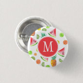 Aquarell-kandierte Frucht-Muster Button (Vorne & Hinten)
