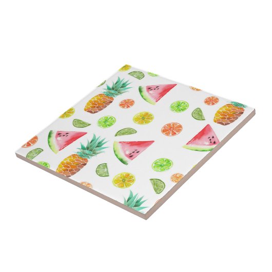 Aquarell-kandierte Frucht-Muster Fliese (Seite)