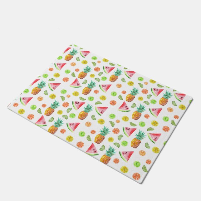 Aquarell-kandierte Frucht-Muster Fußmatte (Schrägansicht)