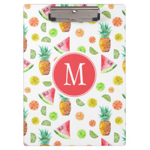 Aquarell-kandierte Frucht-Muster Klemmbrett