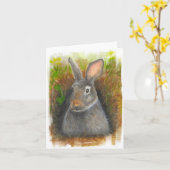 Aquarell-Kaninchen-Anmerkungs-Karte Karte (Gelbe Blume)