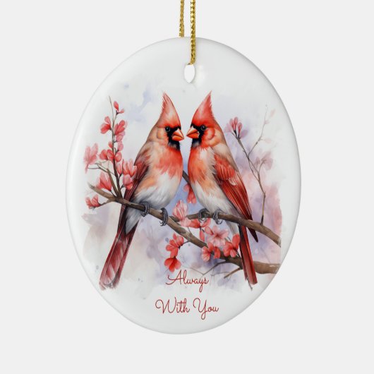 Aquarell Kardinal Paradies Keramik Ornament (Rechts)