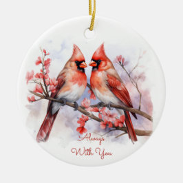 Aquarell Kardinal Paradies Keramik Ornament