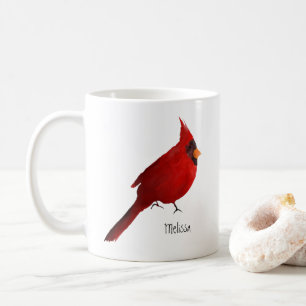 Aquarell Kardinal tief dunkelrot gesättigt kundens Kaffeetasse