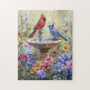 Aquarell-Kardinal und Blue Jay Puzzle