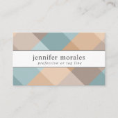 Aquarell Kariert Aquamarin Brown Tan Aqua QR CODE Visitenkarte (Vorderseite)