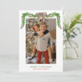 Aquarell Kariert Bow Garland Weihnachten (Stehend Vorderseite)