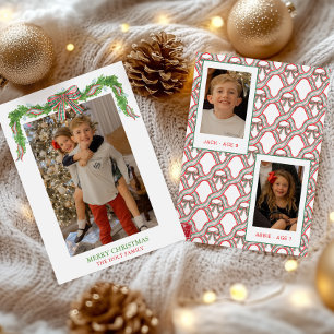 Aquarell Kariert Bow Garland Weihnachten