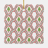 Aquarell Kariert Bow Garland Weihnachten Keramikornament (Rückseite)