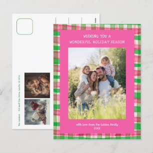 Aquarell Kariert Pink Weihnachten Custom 3 Foto