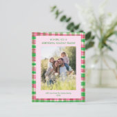 Aquarell Kariert Pink Weihnachten Custom 3 Foto (Stehend Vorderseite)